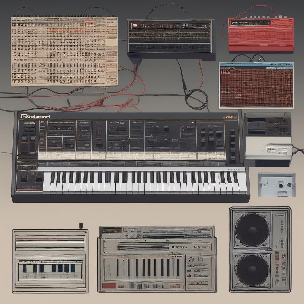 80s Music Technology: An image showcasing the iconic synthesizers and music equipment of the 1980s, highlighting the technological advancements that shaped the sound of the decade.