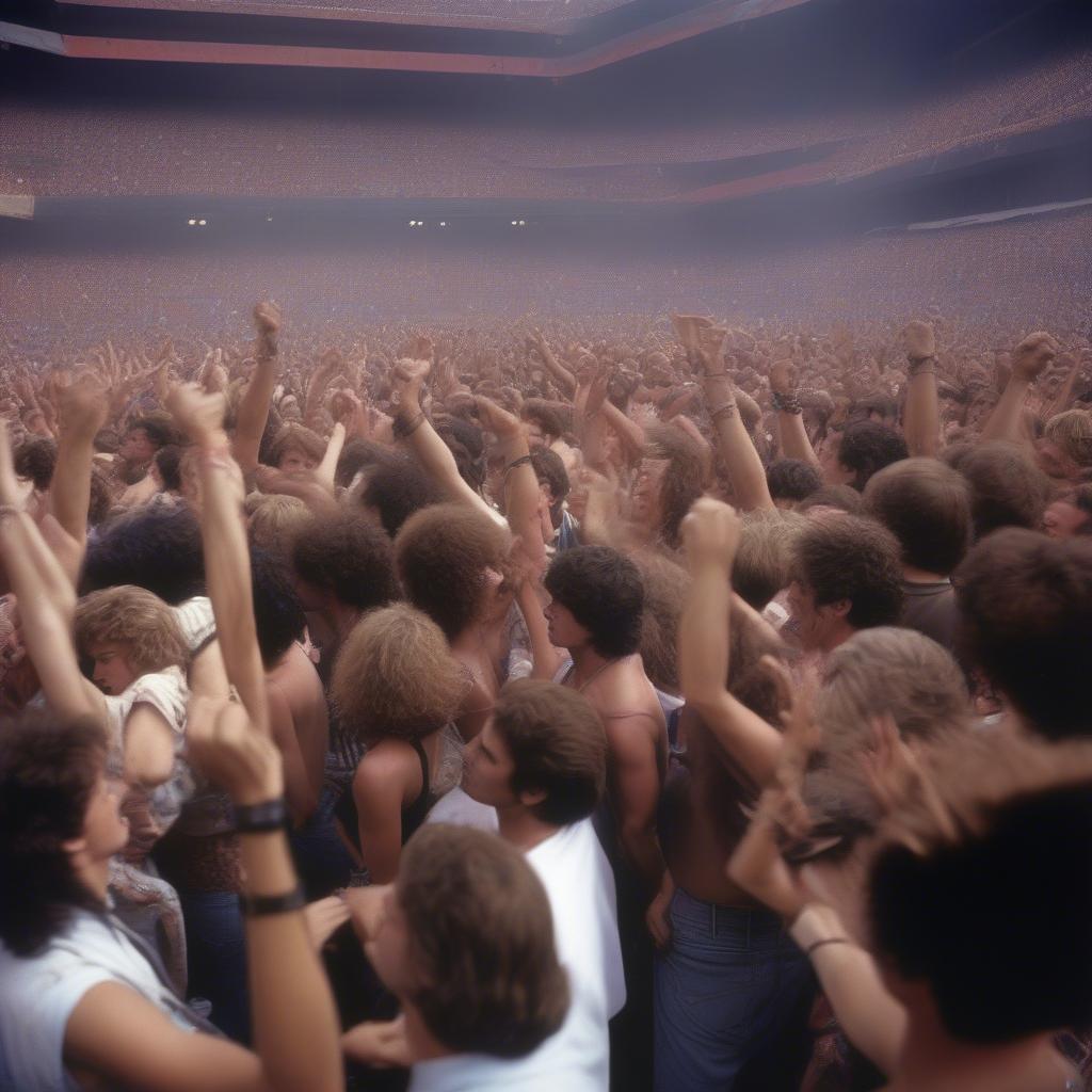 80s Rock Concerts and Crowds