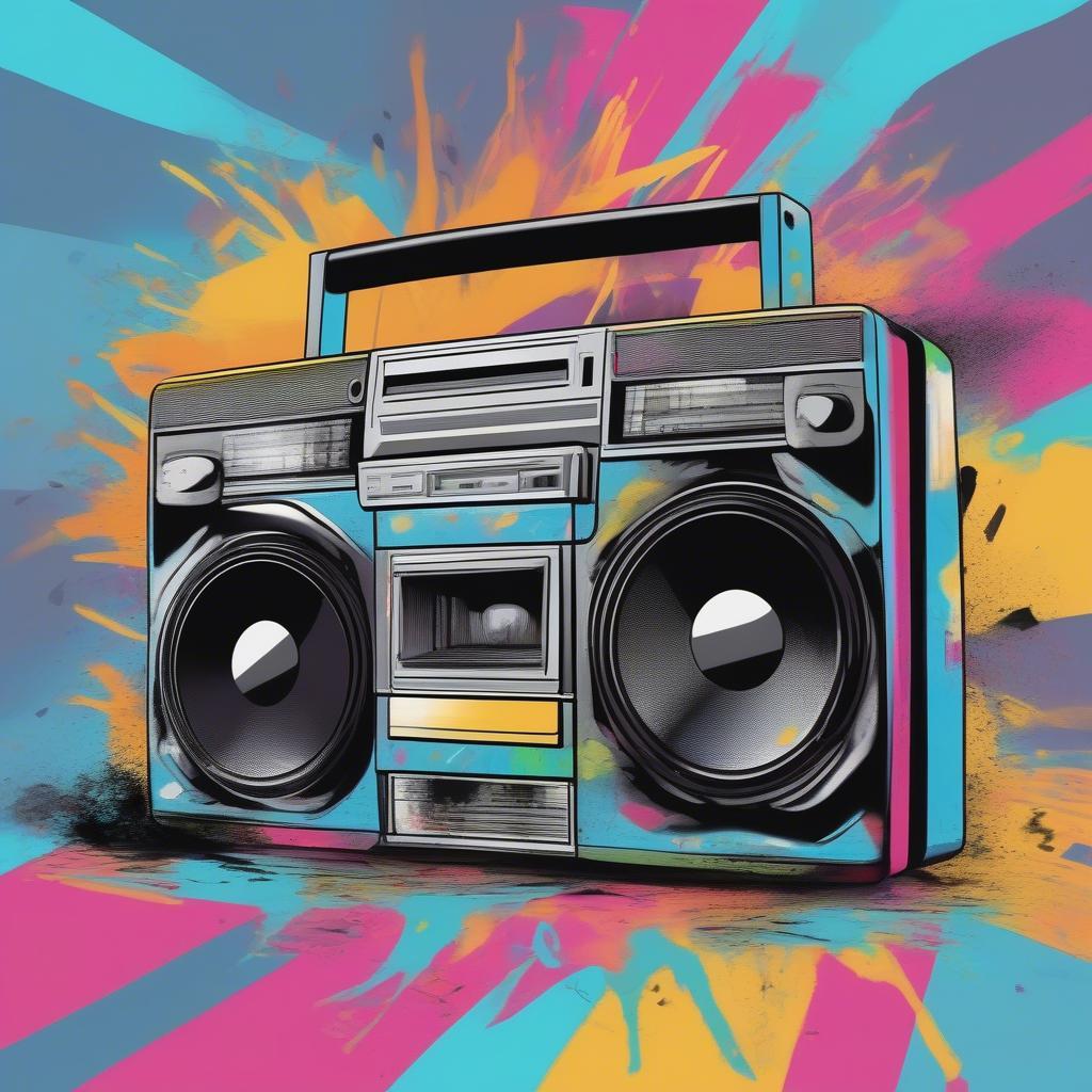 90s Boombox Playing Music