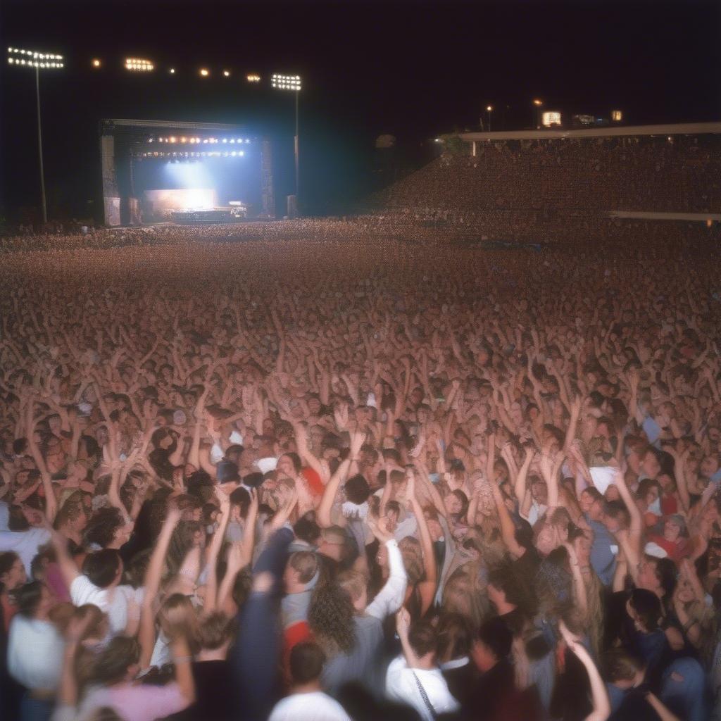 Energetic Concert Crowd at a 91x Sponsored Event in 2000