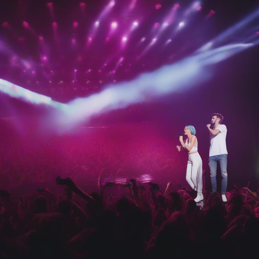 The Chainsmokers and Halsey performing "Closer"