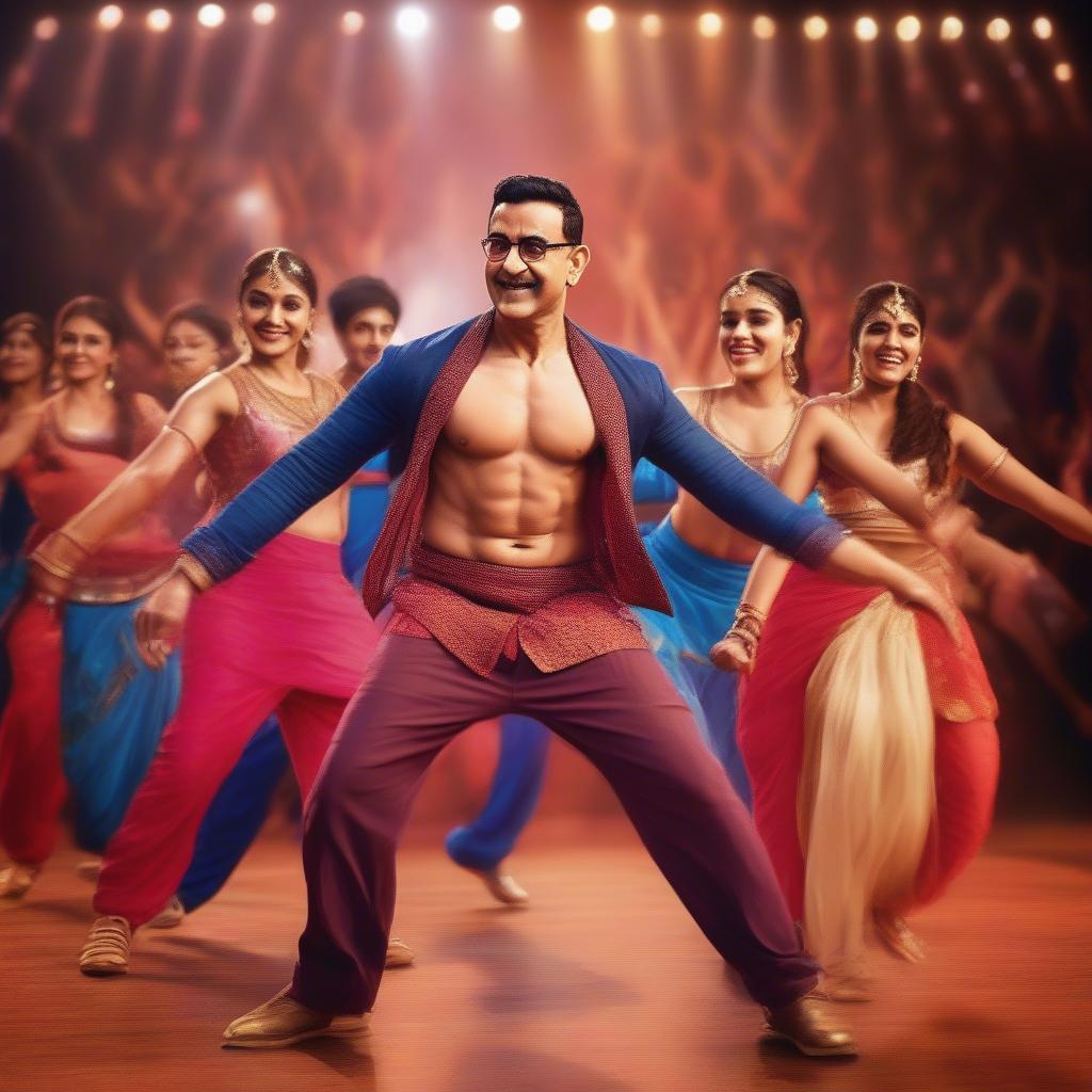 Aamir Khan in a dance song sequence