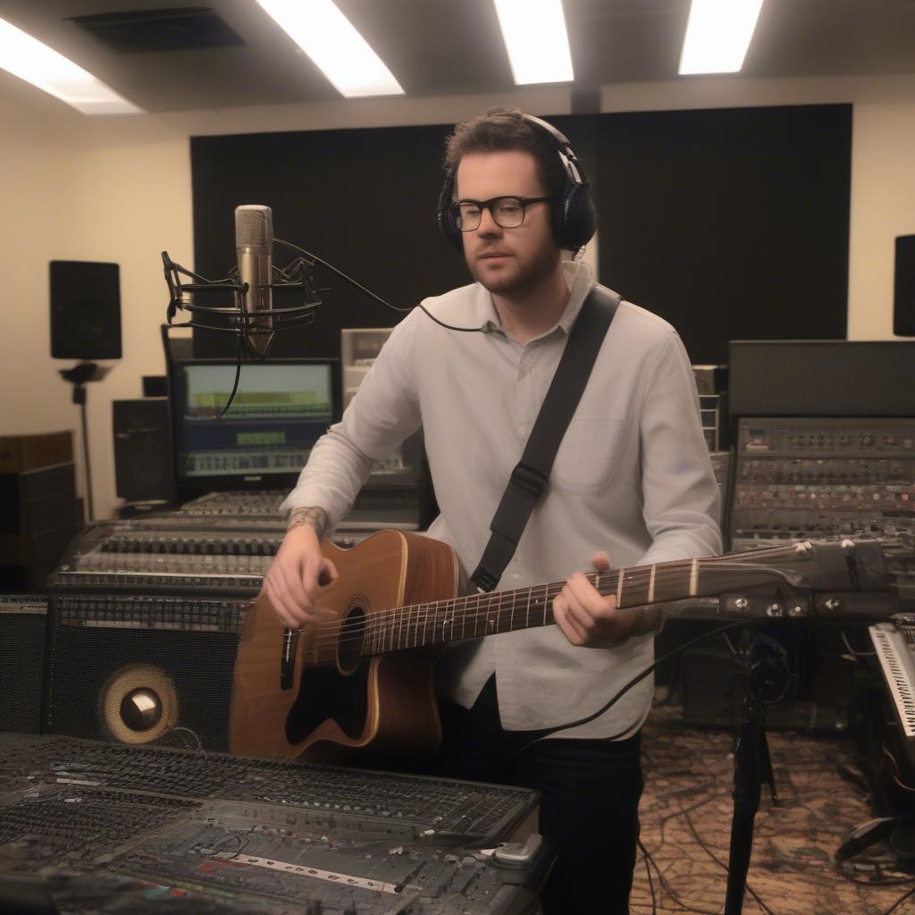 Aaron Lines in a Recording Studio