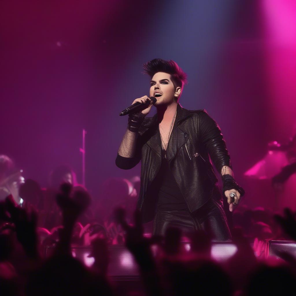 Adam Lambert captivating the audience during a live performance