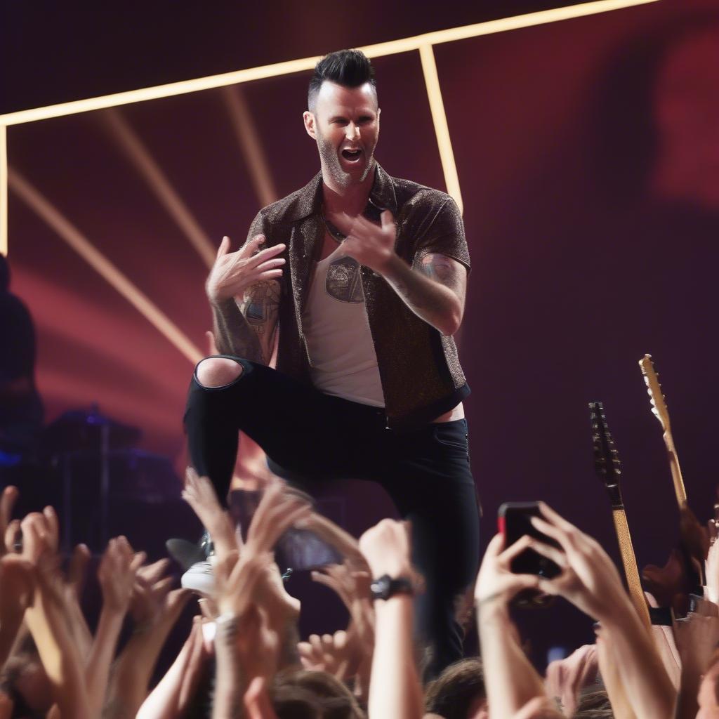 Adam Levine performing live with Maroon 5 in 2017