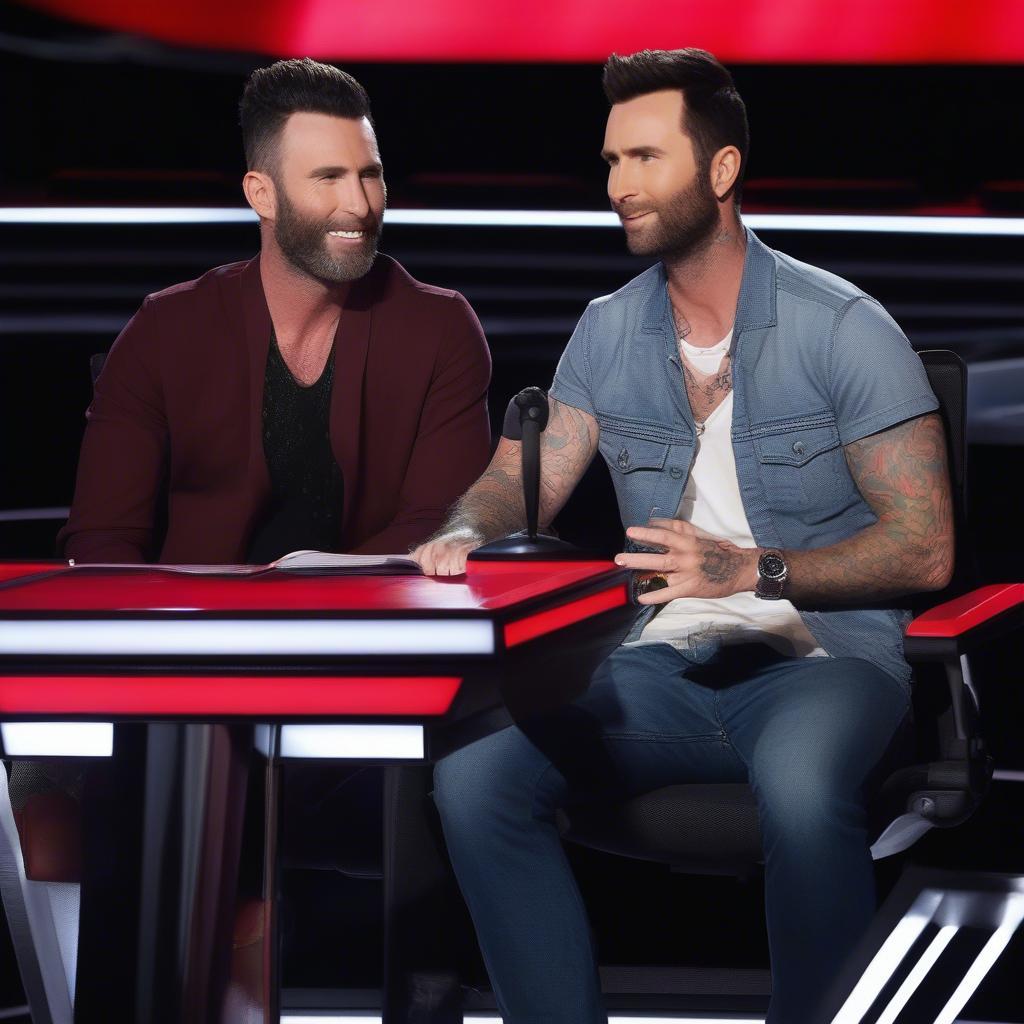 Adam Levine as a coach on The Voice in 2017