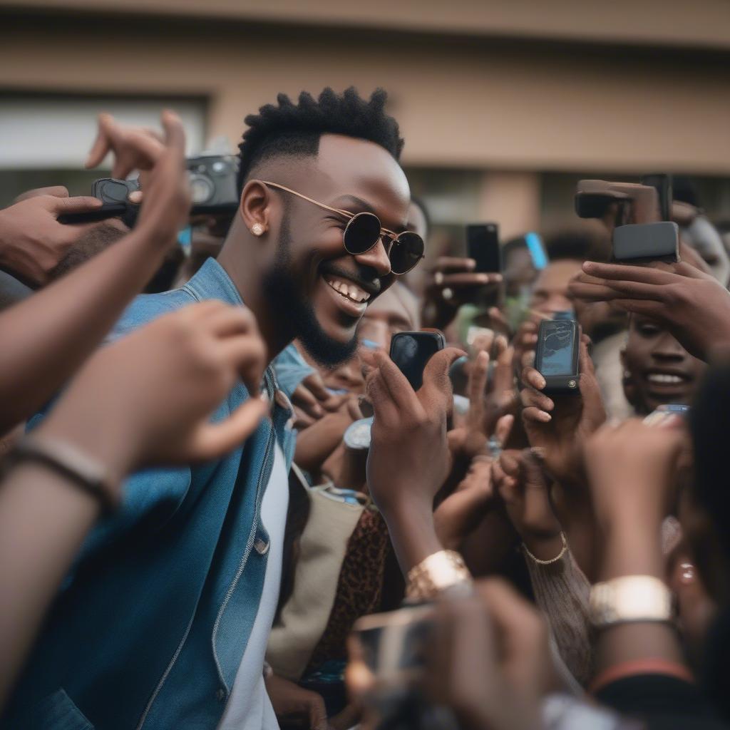 Adekunle Gold Meeting Fans