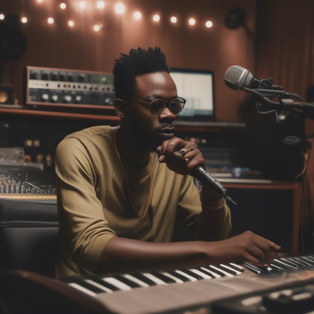 Adekunle Gold in the Studio