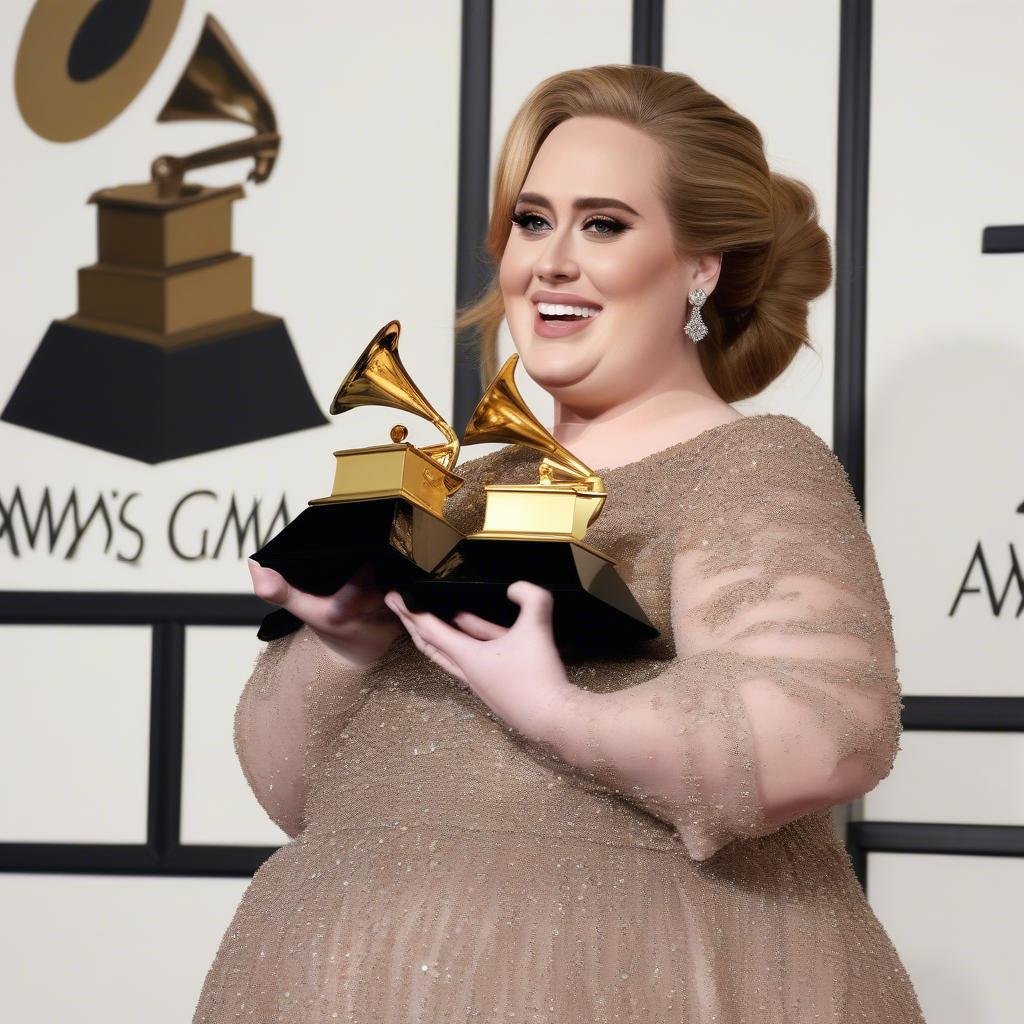 Adele Accepting a Grammy Award