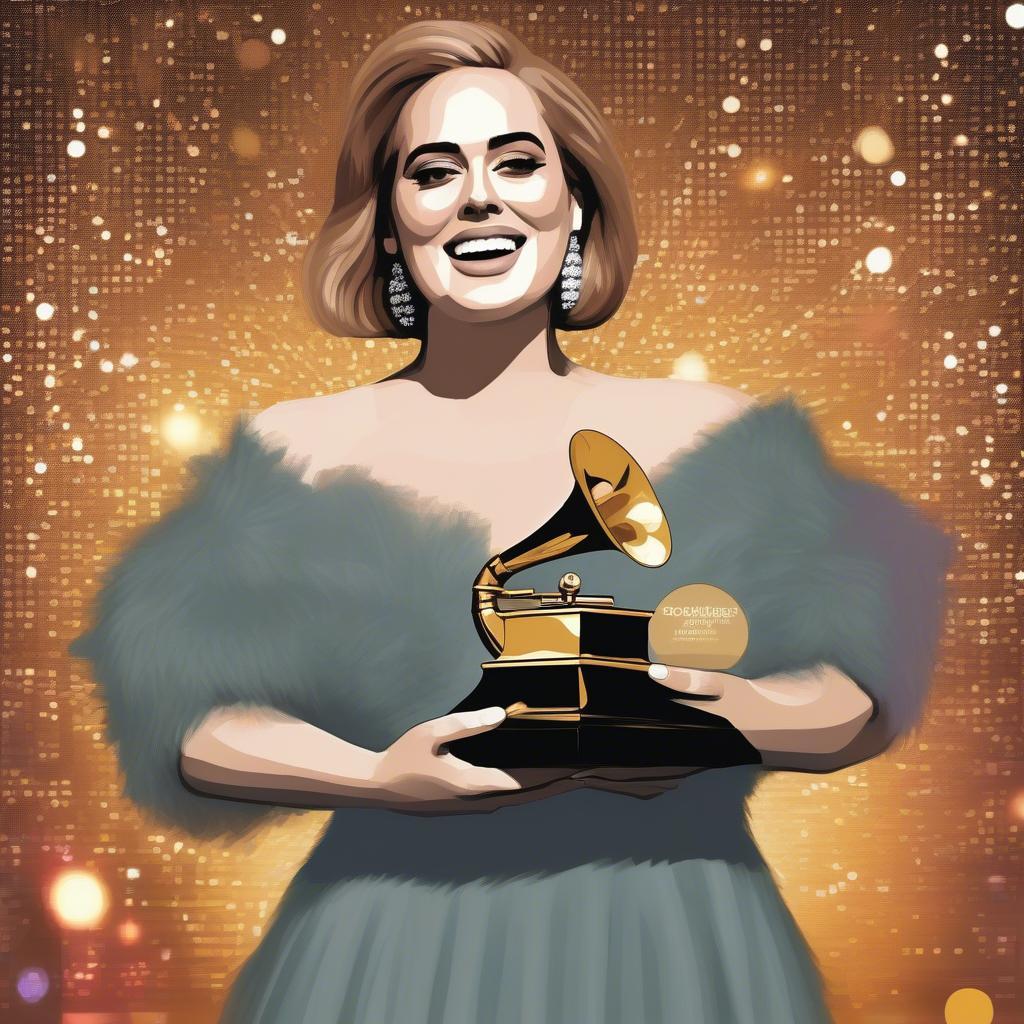 Adele Accepting a Grammy Award