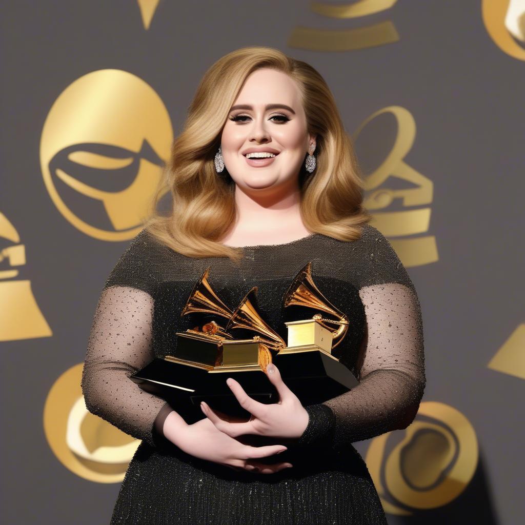 Adele Winning a Grammy Award