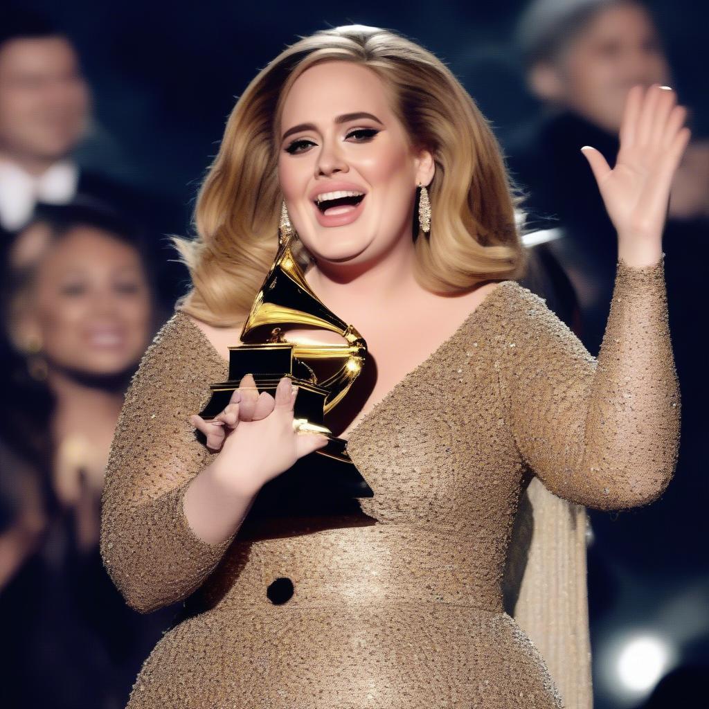 Adele Receiving a Grammy Award