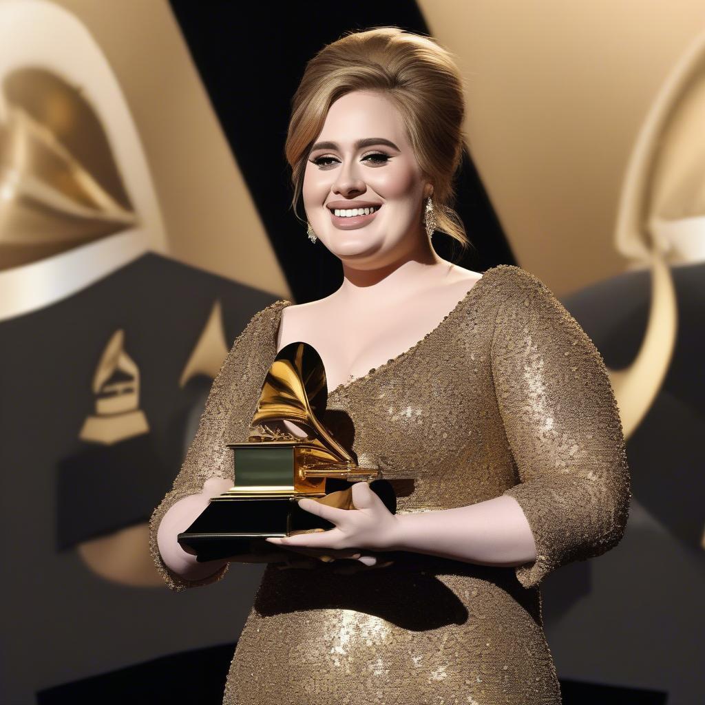 Adele Accepting a Grammy Award