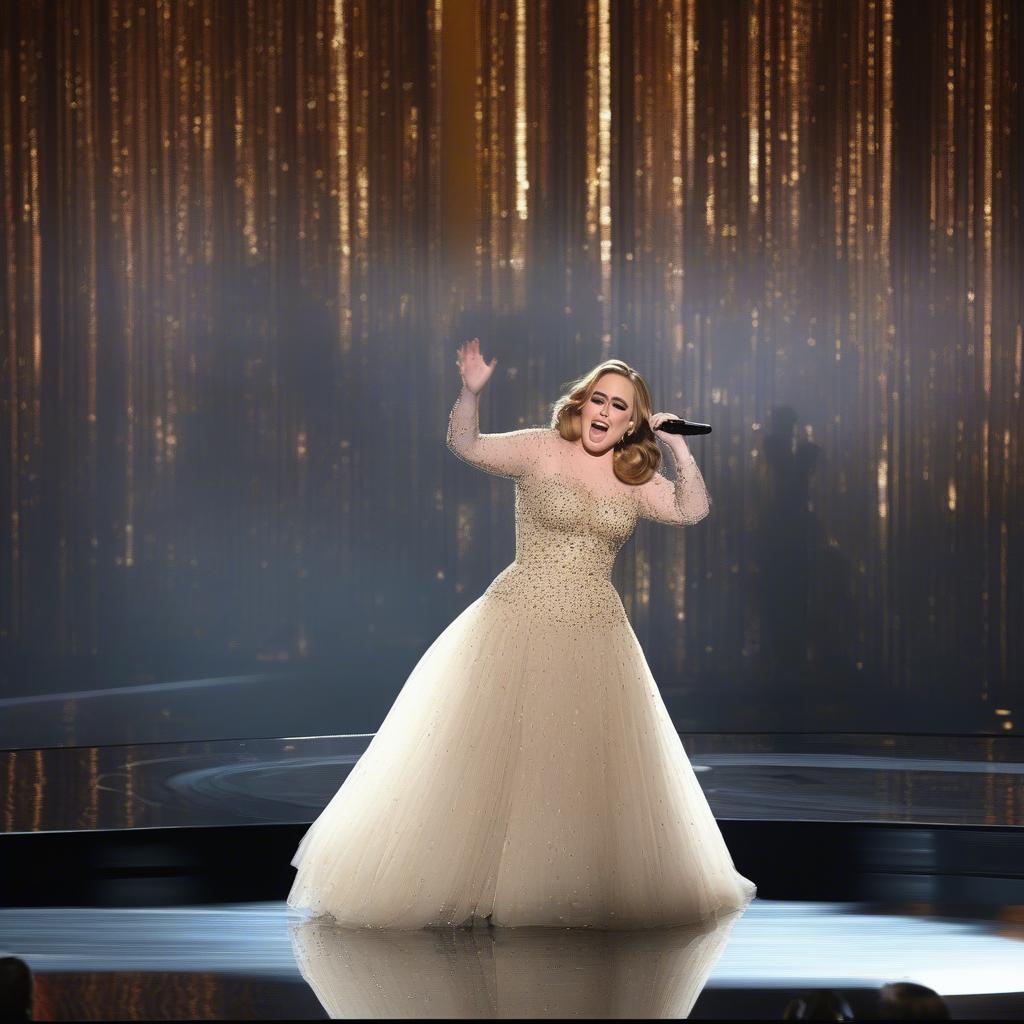 Adele performing "Skyfall" at the Oscars