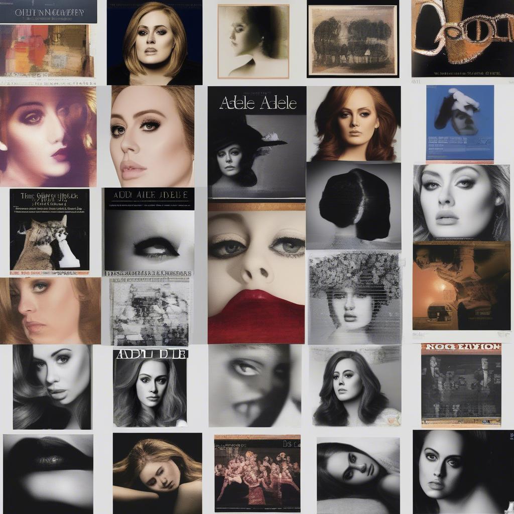 Adele's Album Covers showcasing her Top Ten Hits