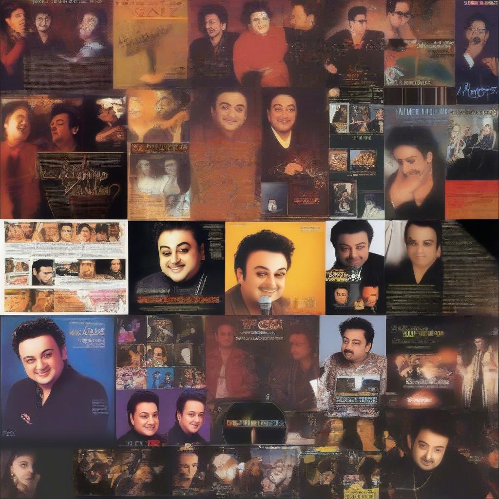 A collage of images showcasing different stages of Adnan Sami's musical career