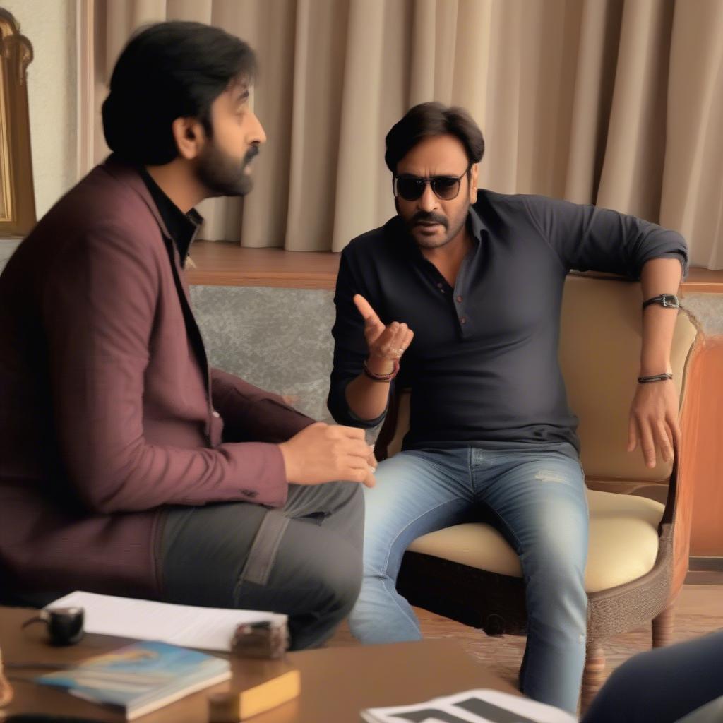 Ajay Devgan with a music director