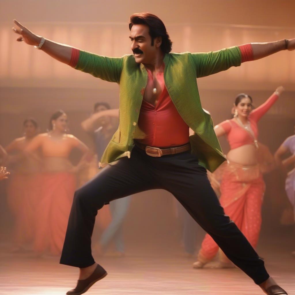 Ajay Devgan in a energetic dance scene