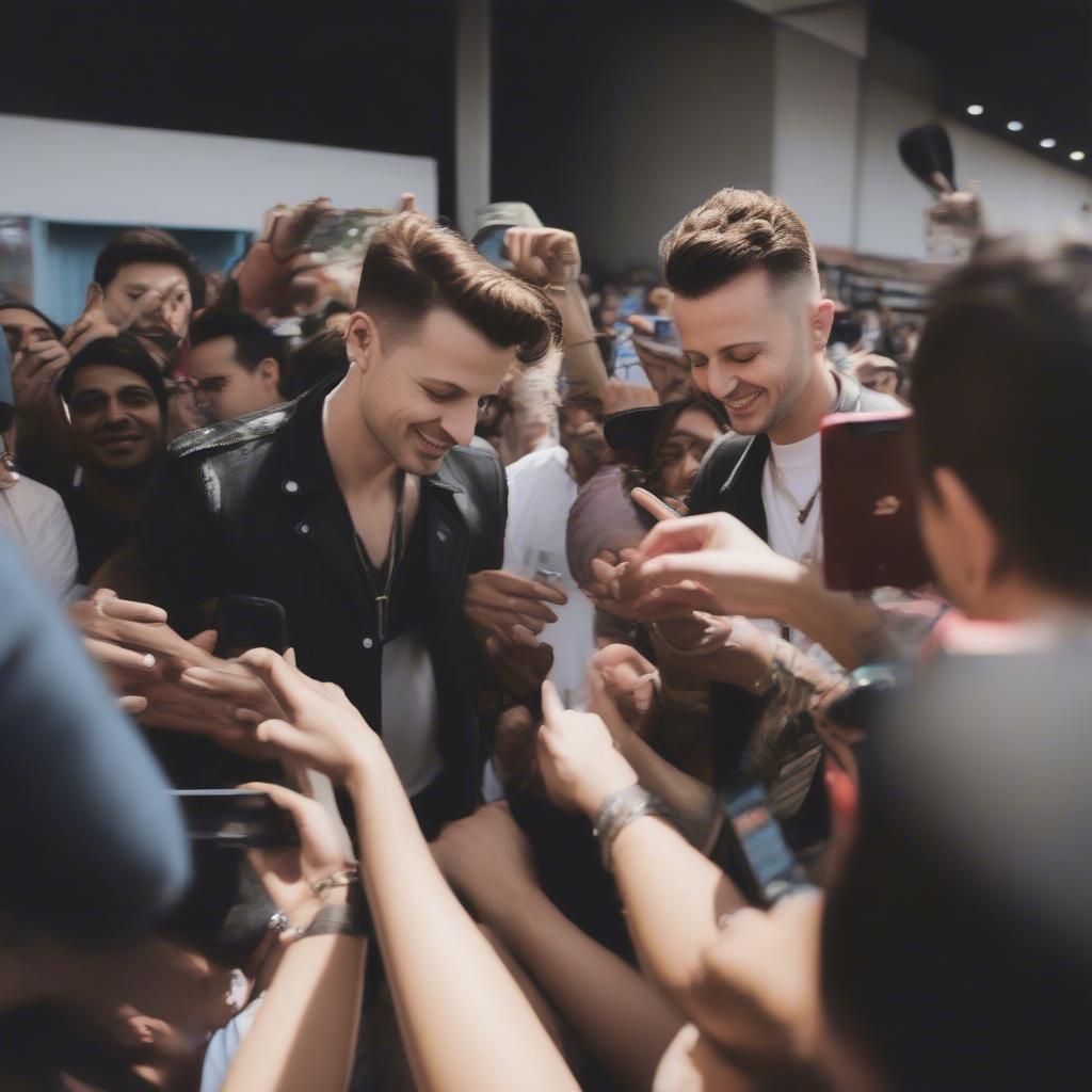 Akcent Fan Interaction - A Heartwarming Image of the Band with Fans