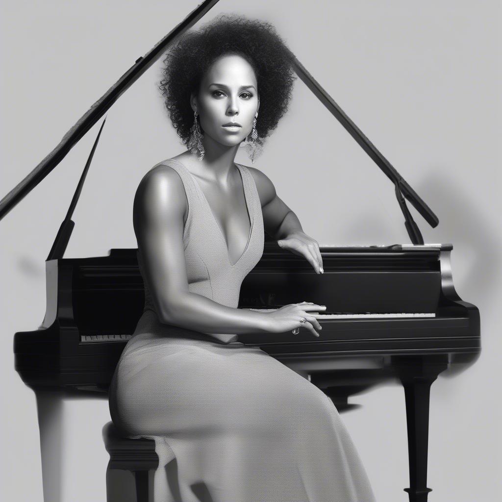 Alicia Keys Playing Piano