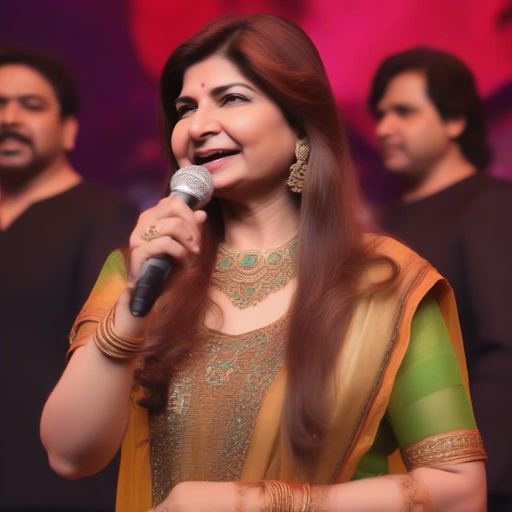 Alka Yagnik Performing Live in a Bollywood Concert