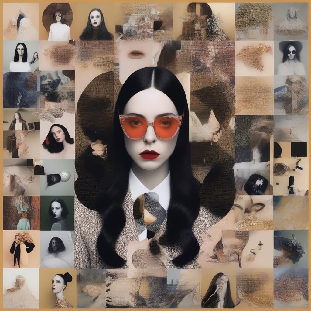 A collage of Allie X's album covers showcasing her evolving artistic style.