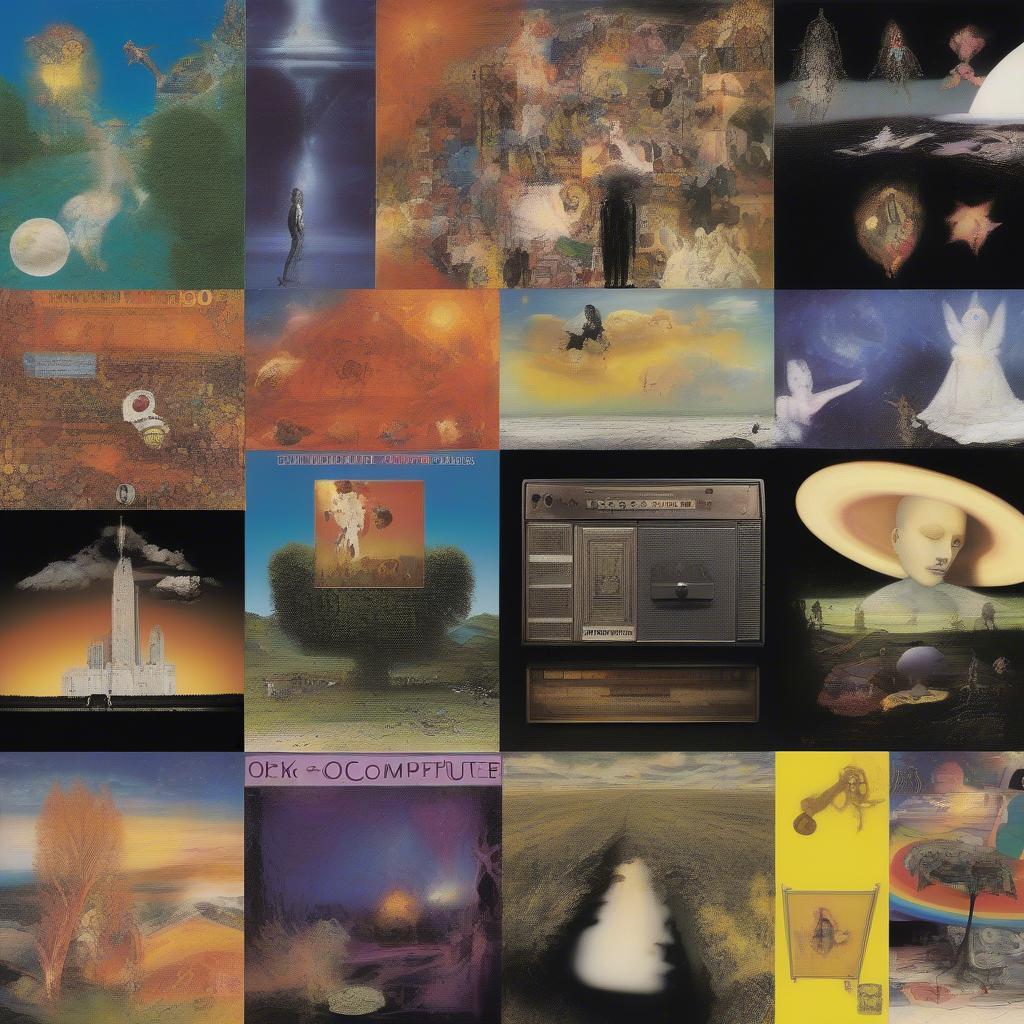 Alternative Rock Bands: Radiohead and Smashing Pumpkins album covers, highlighting the diversity of the 90s alternative scene.