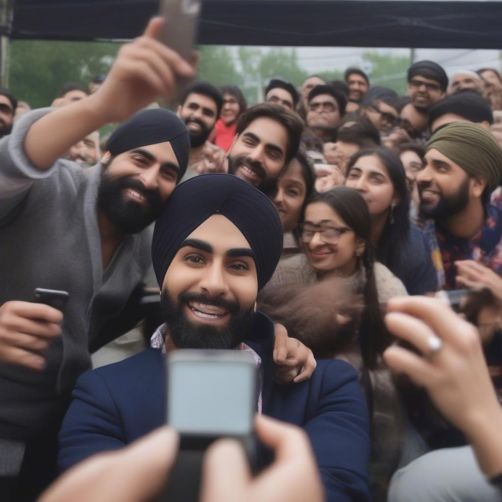 Ammy Virk meeting and interacting with fans