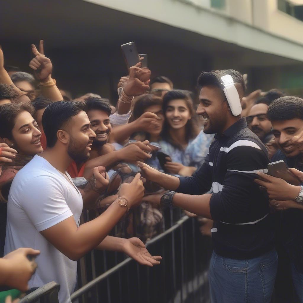 Amrik Toofan interacting with fans