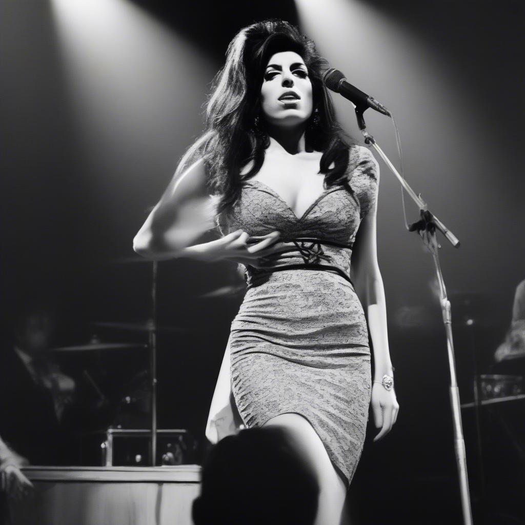 Amy Winehouse performing live on stage