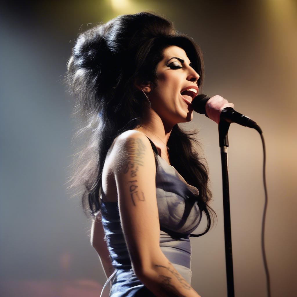 Amy Winehouse singing Rehab live on stage