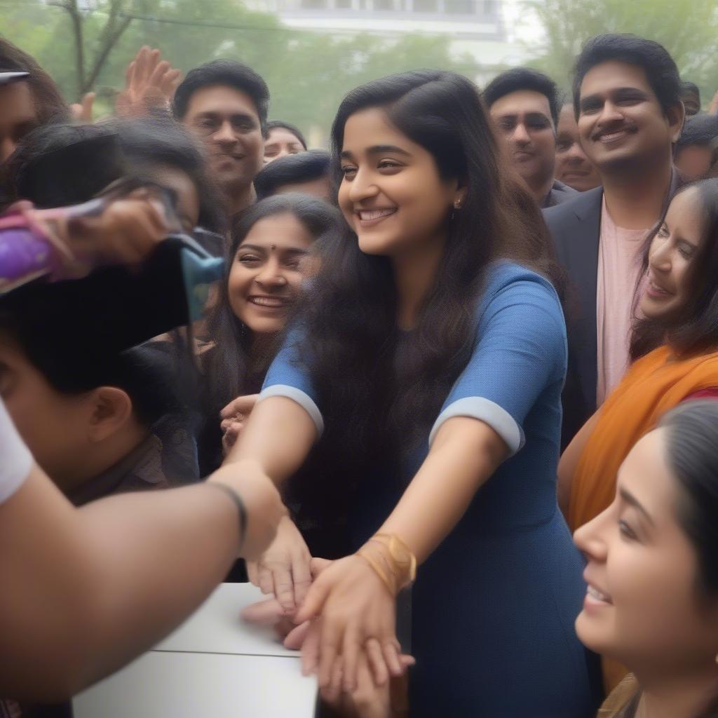 Ananya Song interacting with fans