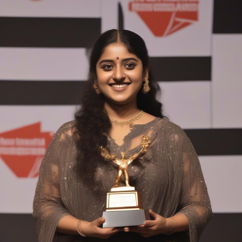 Ananya Song receiving a music award