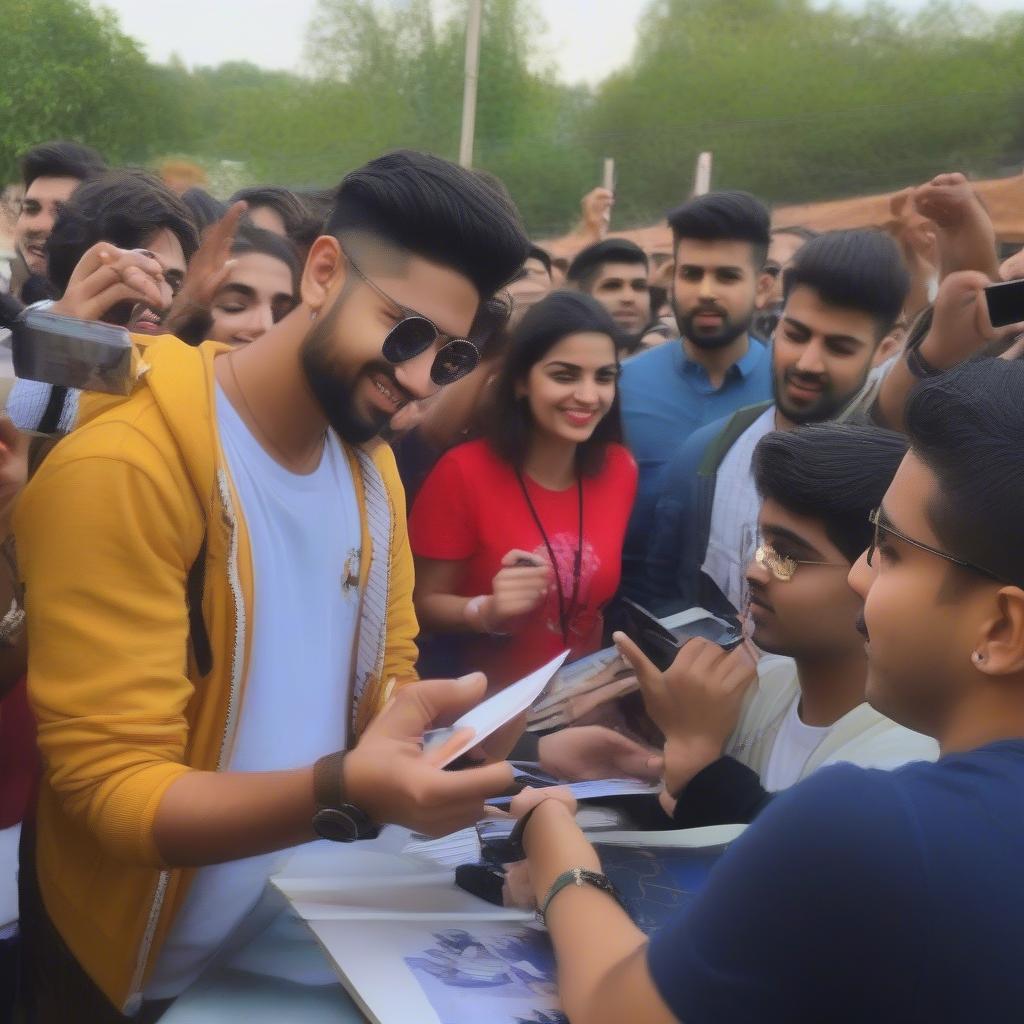 Anmol Gagan Maan meeting and interacting with his fans.