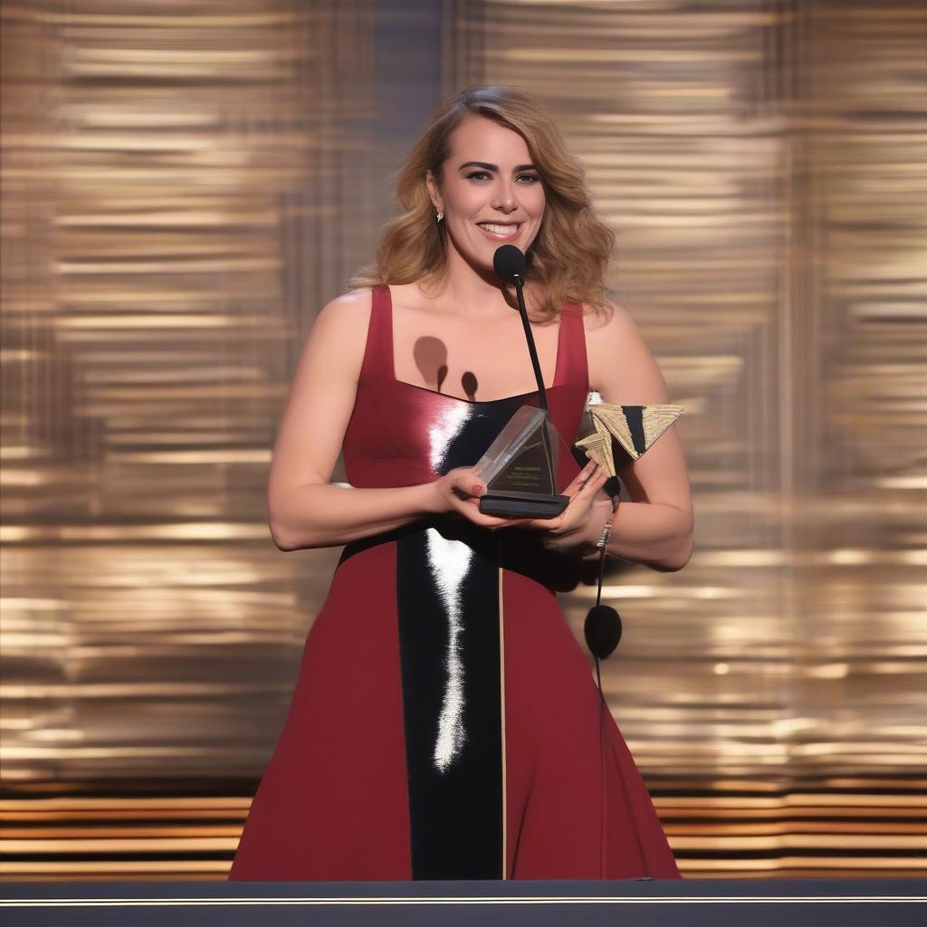 Anouk receiving a music award