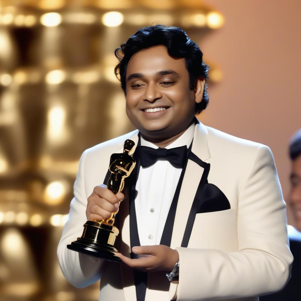 AR Rahman accepting his Oscar award