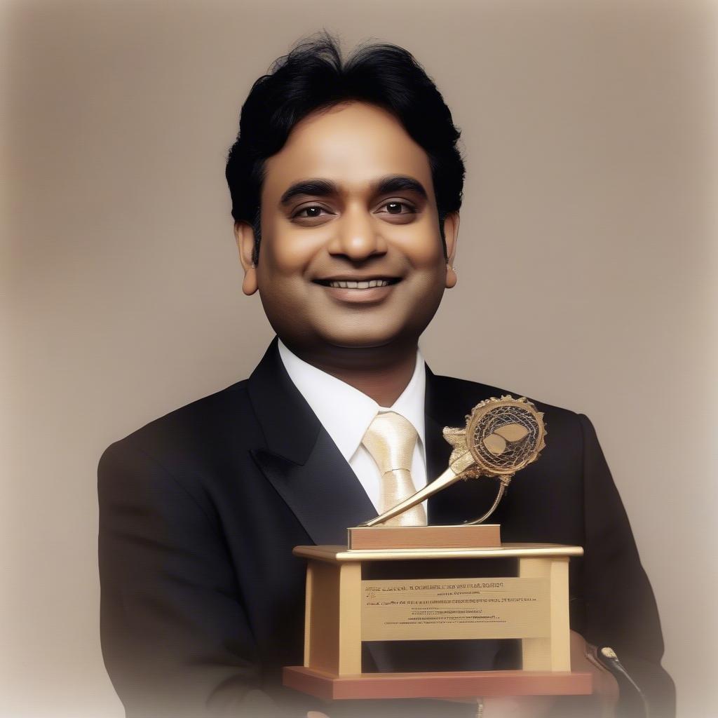 A.R. Rahman receiving an award