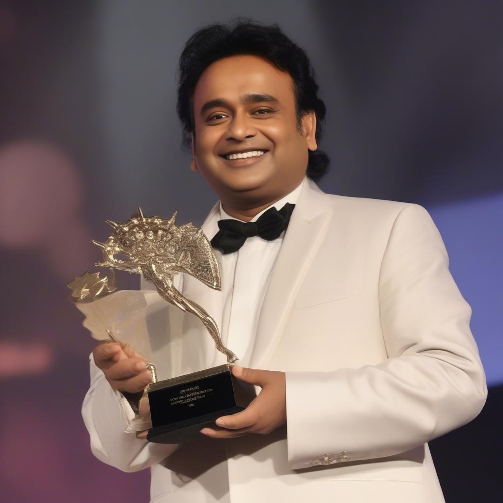 AR Rahman Receiving an Award for Musical Achievement