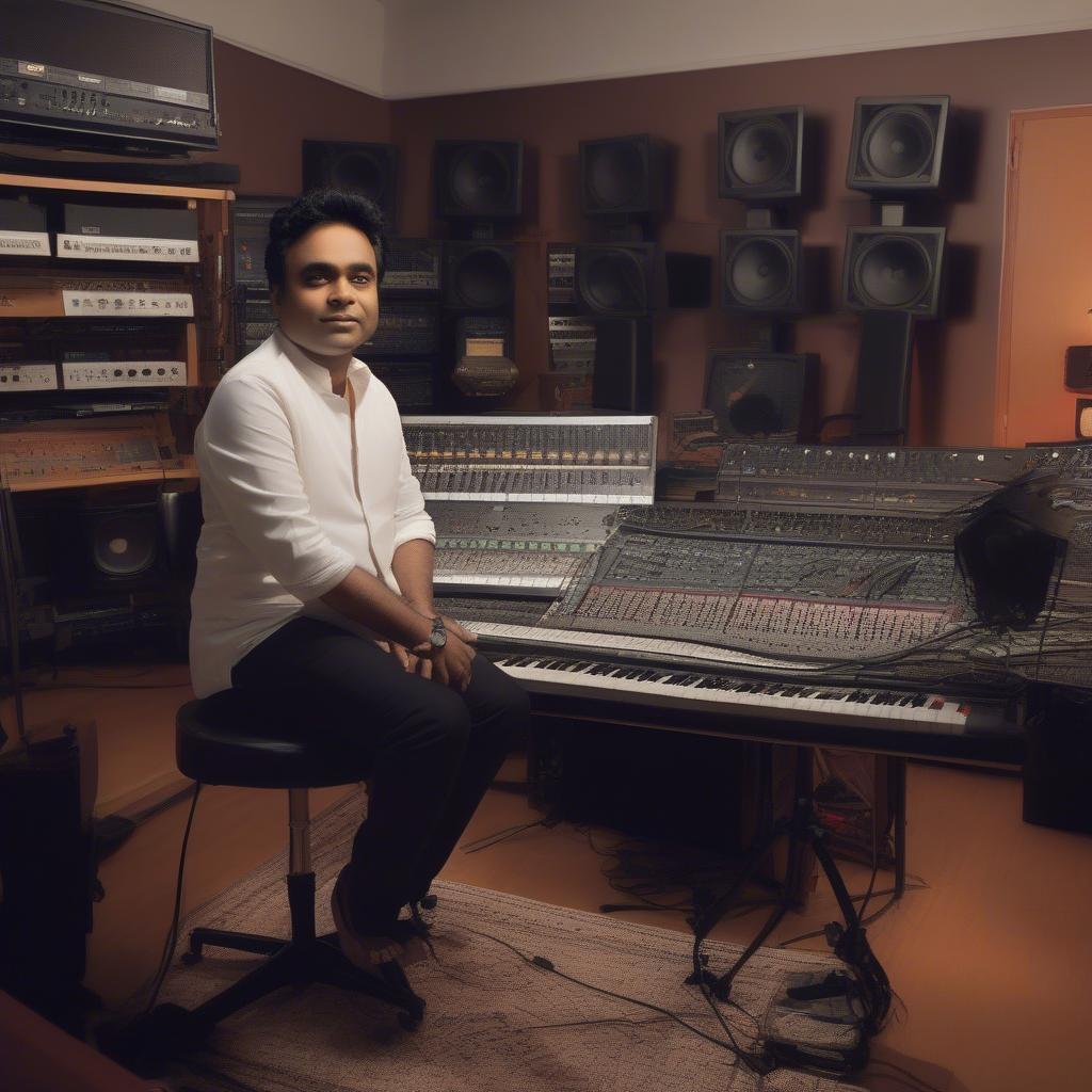 AR Rahman in a Recording Studio