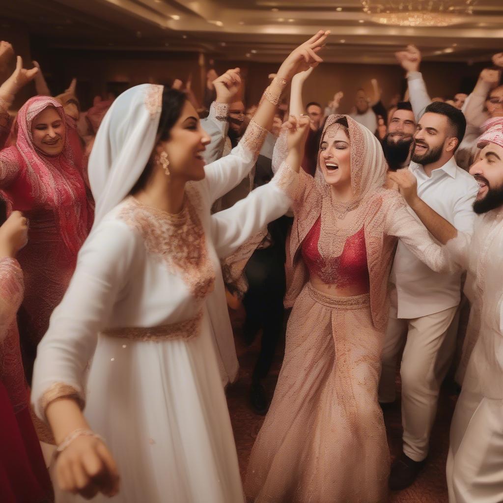 Arabic Wedding Celebration with Music and Dancing