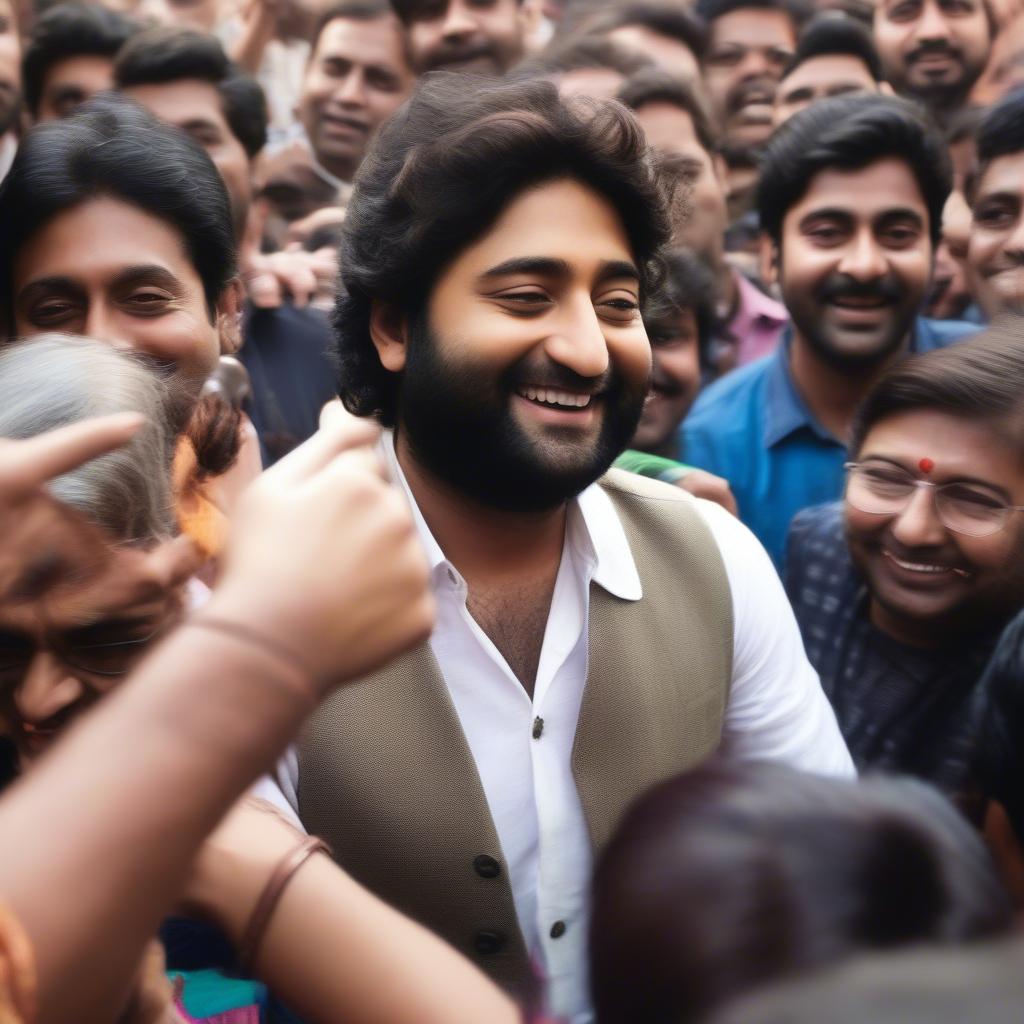 Arijit Singh interacting with his fans, showing his appreciation for their support.