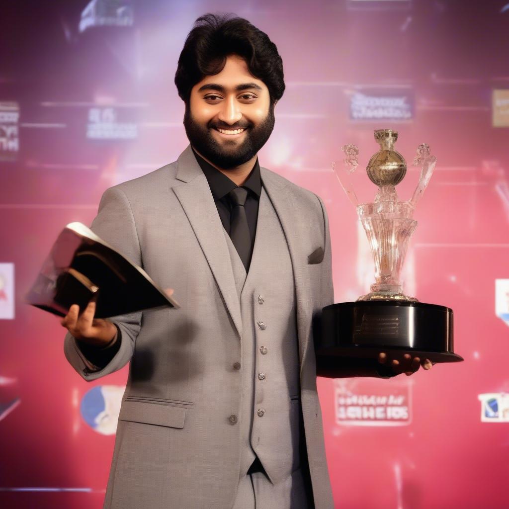 Arijit Singh Receiving an Award