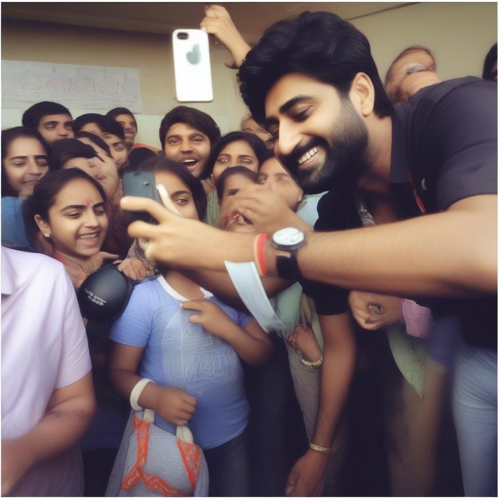 Arjit Singh interacting with fans, signing autographs and taking photos.