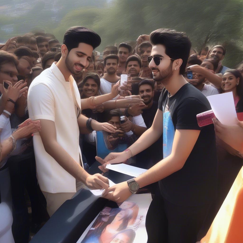 Armaan Malik interacting with fans at a meet-and-greet