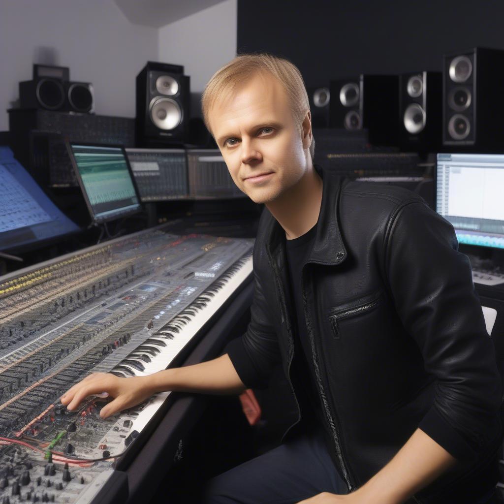 Armin van Buuren working in the studio