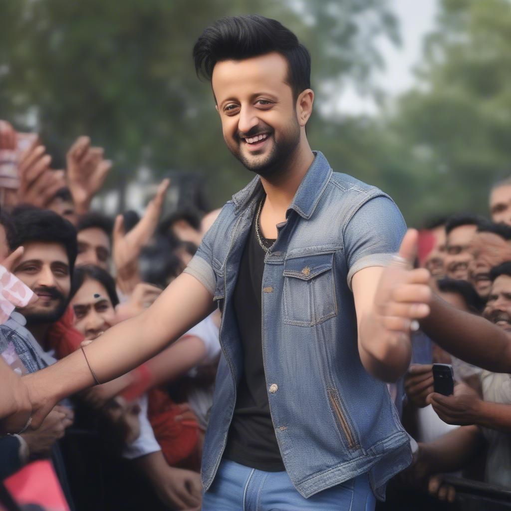 Atif Aslam interacting with fans