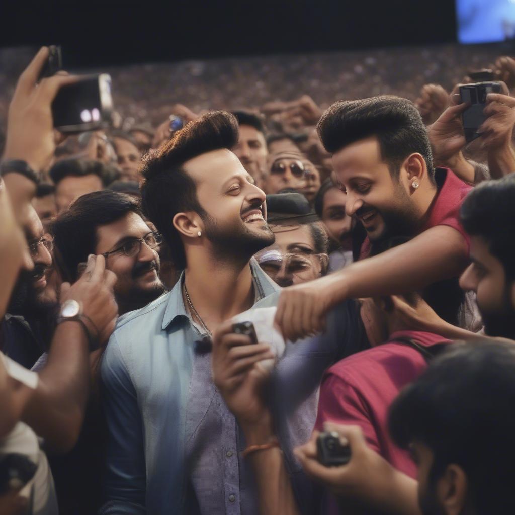 Atif Aslam meeting his fans