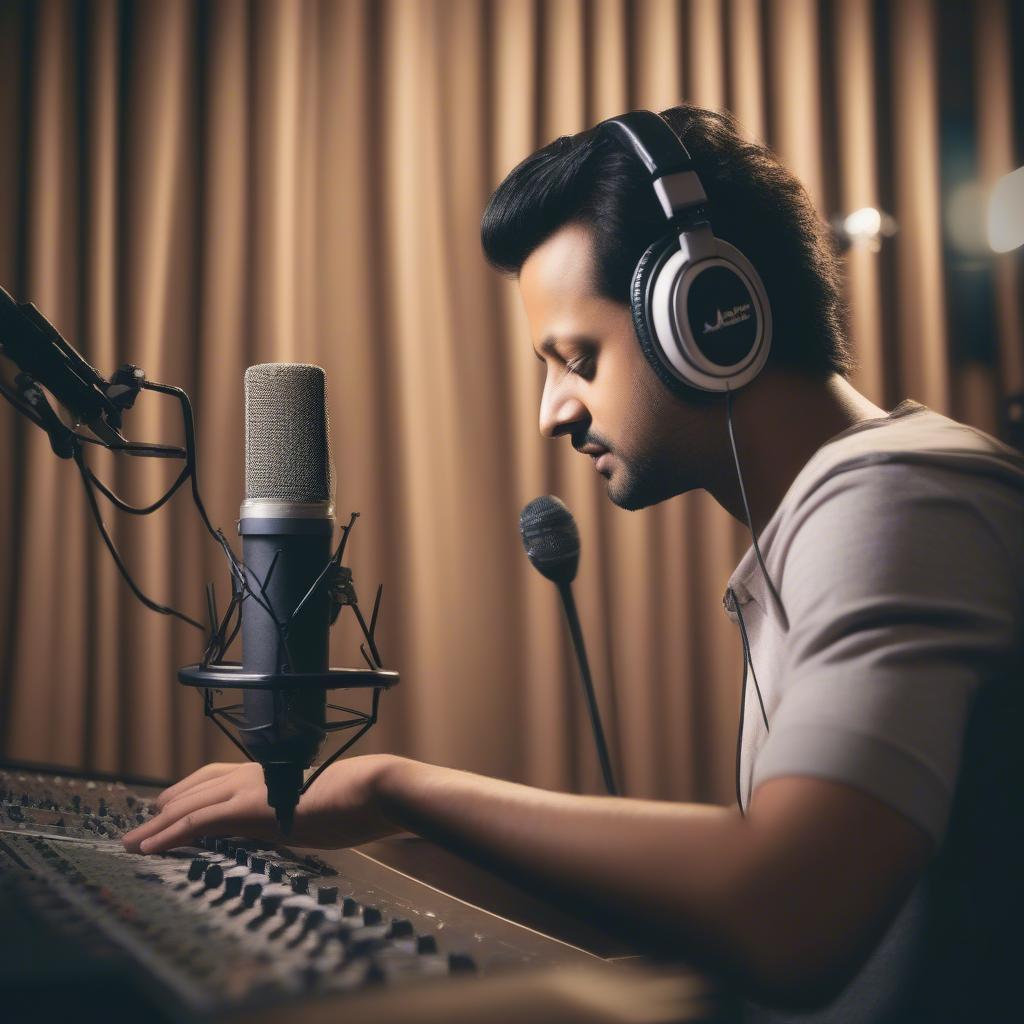 Atif Aslam in a Recording Studio