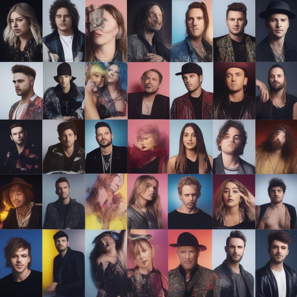 Australian Artists of 2017: Photo of various Australian artists who made it big in 2017, possibly performing live or posing for a group photo.