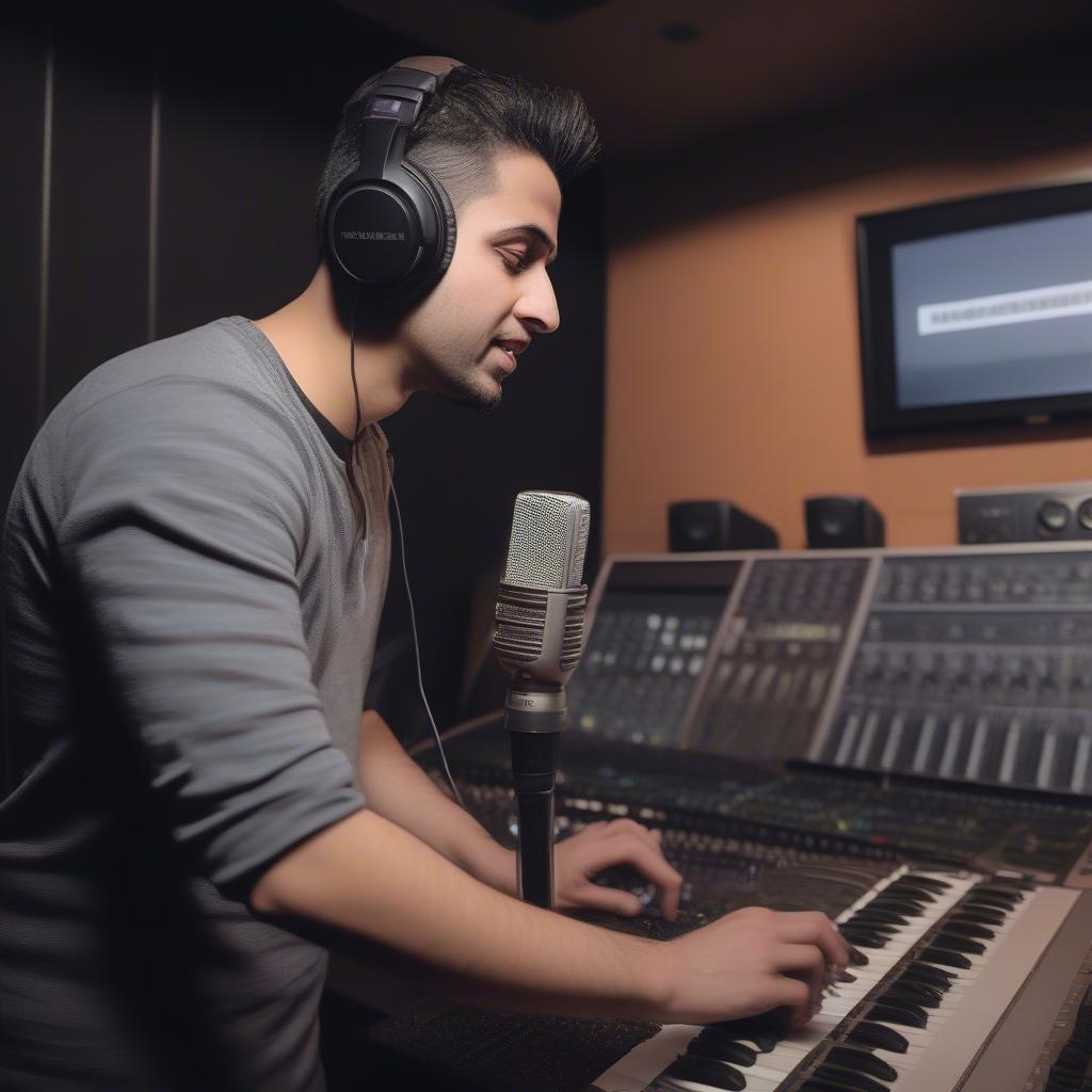 Babbal Rai Recording Music in a Studio